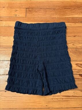 Cool Free People Beach size XS blue smocked high waist short Jude Biker